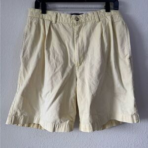 Polo Golf Ralph Lauren Classic Golf Shorts Butter Yellow Pleated Front Sz 34